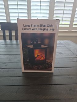 Flame Effect Style Latern With Hanging Loop