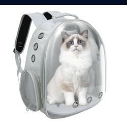 Gray -PetPack Adorable Bubble Carrying Bag for Small, Medium dogs Cats, Space Capsule Pet Park, Hiking backpack, Airline Approved Travel Carrier  