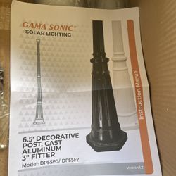 6.5' Decorative White Lamp Post - Cast Aluminum