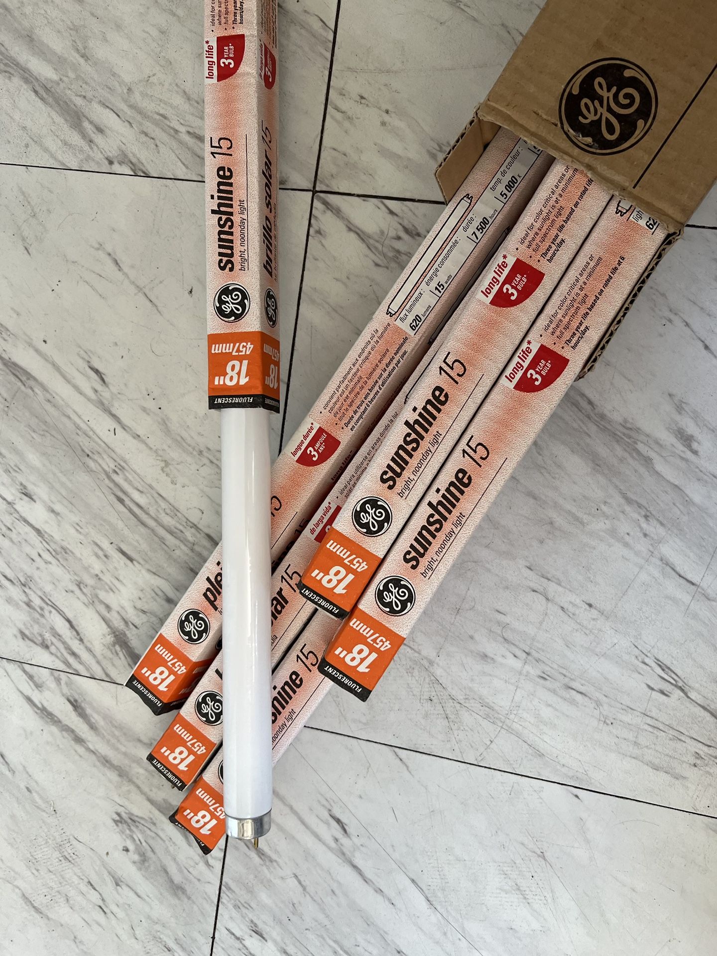 6 Pieces GE 15-watt, 18-inch
