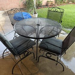 Patio Set 5 Piece Wrought Iron 
