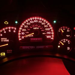 03-06 Chevy GMC Red LED Uprgrade Cluster Odometer Speedometer O