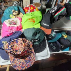 Vintage Hat Lot Supreme Newport Big Dogs Snap Backs And Fitted