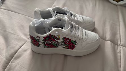 Ed hardy white sneakers for girls 13
