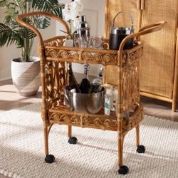 New Boho Mobile Storage Cart, Butler Cart, Nightstand 