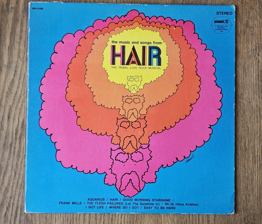 Vintage LP Vinyl Midcentury Record ALBUM HAIR the Musical