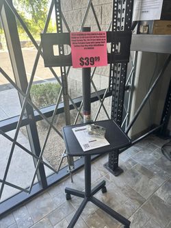 FULLY ASSEMBLED MOBILE TV STAND FOR 32-60 INCH LCD LED FLAT/CURVED PANEL SCREEN TVS, TILT TV CART HOLDS UP TO 88LBS PORTABLE STAND ROLLING FLOOR MAX V