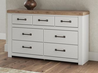 Savonport White/Brown Seven Drawer Dresser