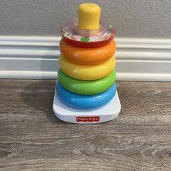 Fisher-Price Baby Stacking Toy Rock-A-Stack Rings with Roly-Poly Base for Ages 6+ Months