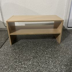 Two Shelf Wooden Shoe Rack