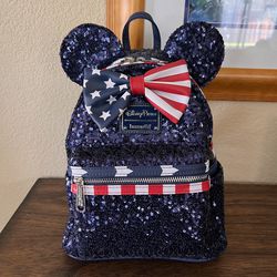 Loungefly Disney Parks Stars & Stripes Americana 4th Of July Mini Backpack, New