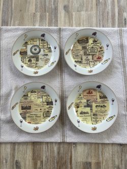 I. Godinger. & Co. Dessert Plates w/Border porcelain wall decor Wine Cellar Design