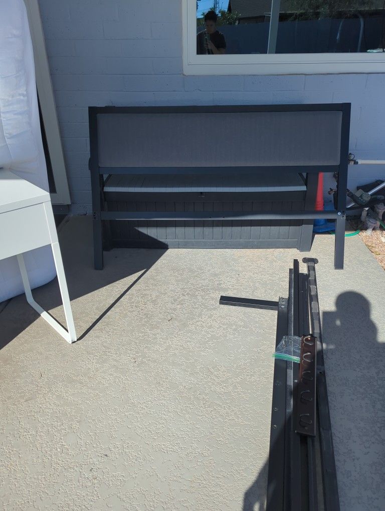 Queen Bed frame . Black And Gray