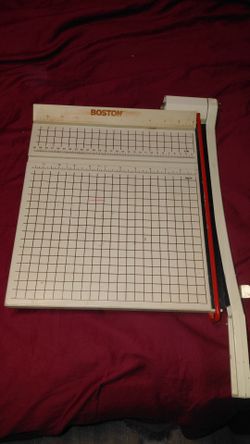 Vintage Boston 2612 Paper Cutter Trimmer Heavy Duty Wood & Metal 12" USA Made