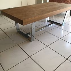 Wood And Metal Coffee Table And Side Table