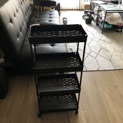 Black Plastic kitchen Cart