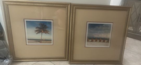 Beach themed framed pictures
