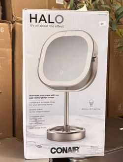 Halo led rechargeable mirror