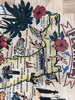 Vintage bamboo Florida tray-kitschy-mid century-collectible-Souvenir