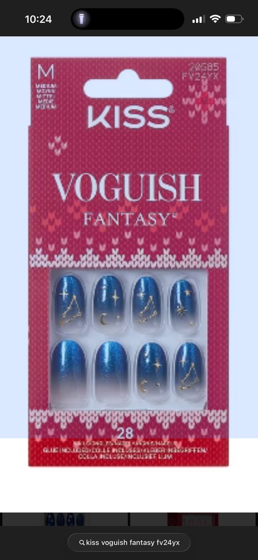 Kiss Nails Voguish Fantasy Fake Nails - Merry Magic - 33ct