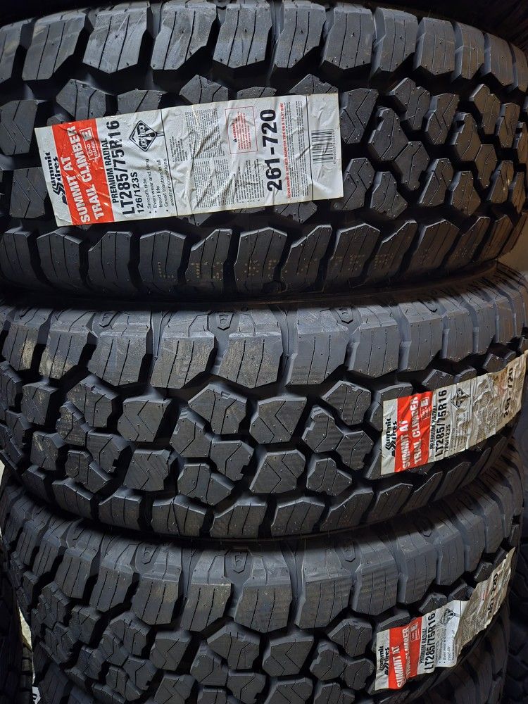 (4) 285/75r16 Summit A/T Tires 285 75 16 Inch AT 10-ply LT E Rated 33
