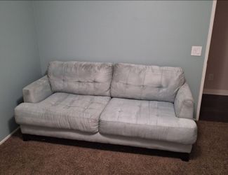 Light blue suade couch