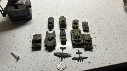 MPC "TEENIES" - MINIATURE MILITARY VEHICLES - 1960S - SET OF 11 VEHICLES - USED