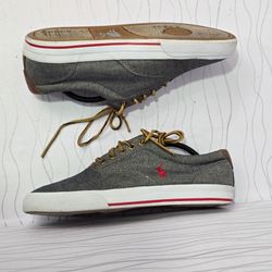 Polo Ralph Lauren Vaughn Chambray Lona Gris Hombre Talla 10D