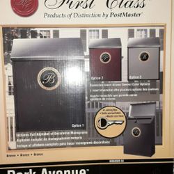 NEW First Class Park Avenue Bronze 3 In 1 Mailbox 