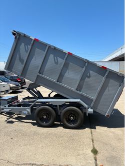 BRAND NEW 8x12x4 SCISSOR HOIST DUMP TRAILER