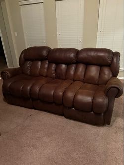 Overstuffed Reclining Sofa w/ Rocking Recliner