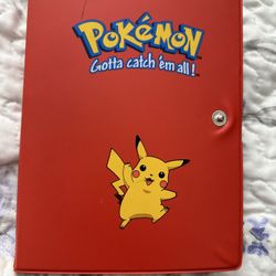Vintage Pikachu Pokemon Card Binder/Book Red 4-Pocket Rare 1999 Pokémon