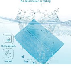 MICROCOSMOS Summer Cooling Mat & Sleeping Pad- Water Absorption Top, Materials Safe, Easy Carry, EZ Clean. Keep Cooling for Pets, Kids and Adults.(Blu