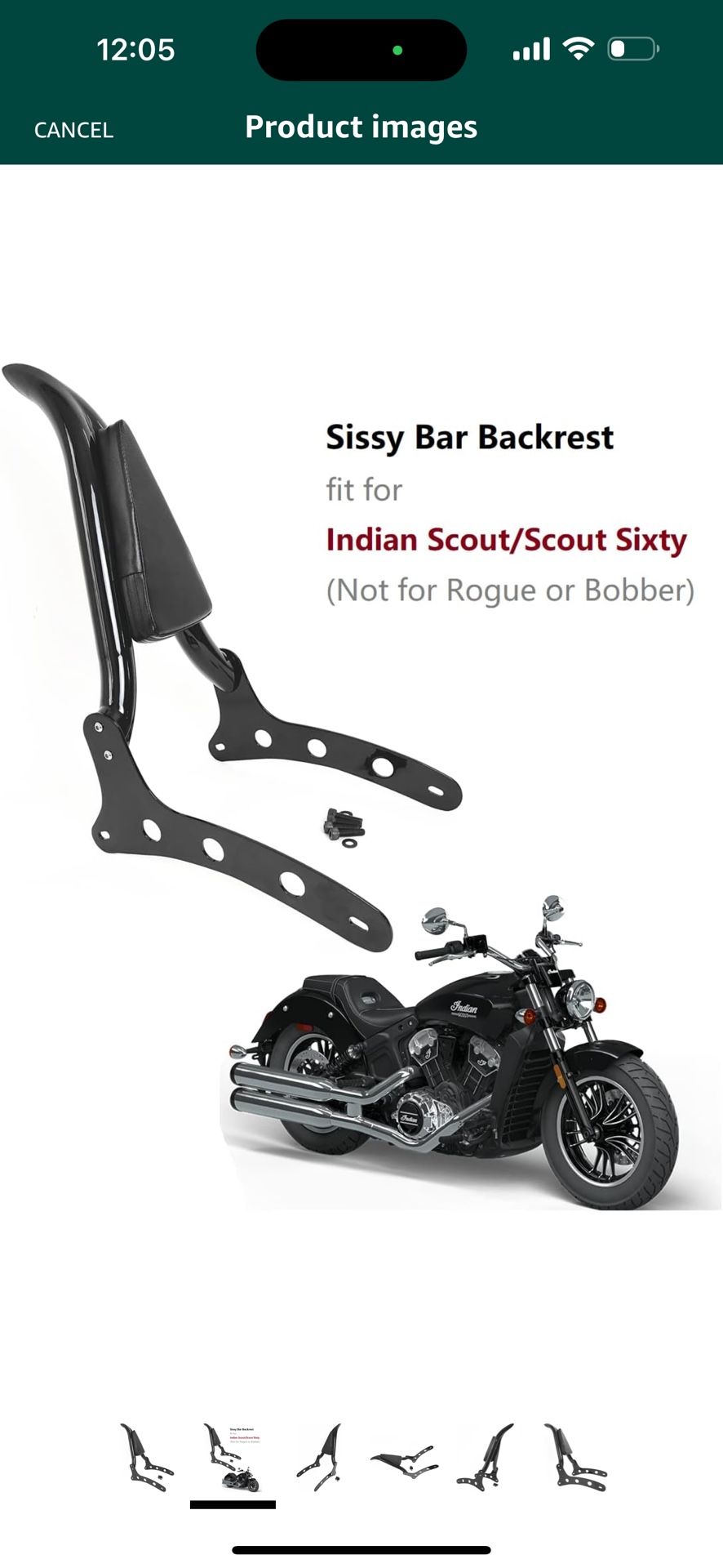 Backrest Sissy Bar Passenger Back Rest Rear Pad Compatible for Honda Rebel CMX300 CMX(contact info removed)-2023 (23" Height, Gloss Black)