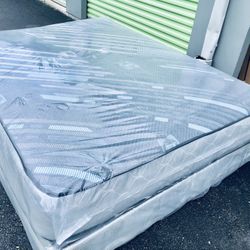 Queen Double Sided 10” Thick with Box Spring Delivery 🚚 Available 