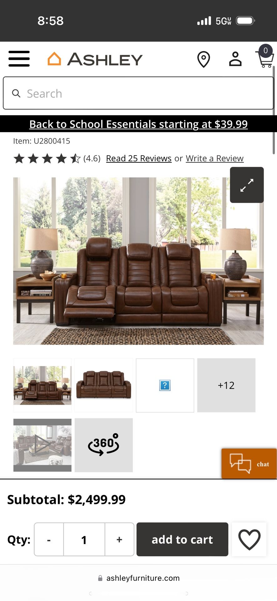 Ashley Leather Recliners