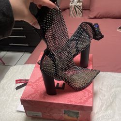Crystal Mesh Heels