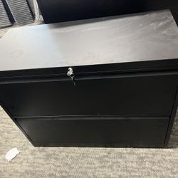 Black 2-Drawer Steel Lateral File Cabinet With Lock $80