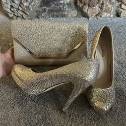 Call It Spring Women High Heels With Matching Bag 