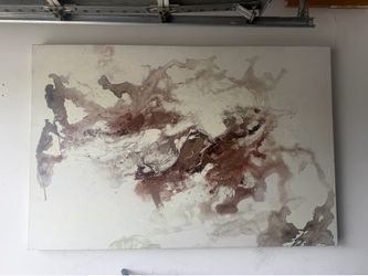 Large Neutral Abstract Canvas Painting