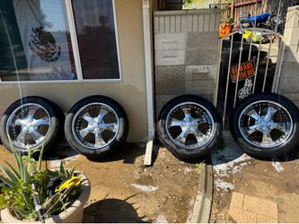 Ty fun 22 inch Chrome Rims & Tires – 6 Lug Truck/SUV Wheels – Clean Set