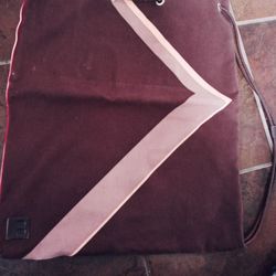 Bally women's handbag backpack tote clutch in one canvas leather dark brown