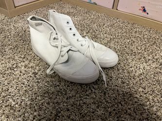 Bangs White Canvas High-Top Sneakers