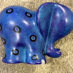 4” Blue Soapstone Elephant 