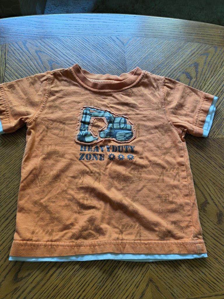 Orange Toddler Boys "HEAVYDUTY ZONE" Construction Graphic T-Shirt - Size Unknown