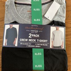 NWT Weatherproof Vintage Men’s Crew Neck Long Sleeves Tshirt 2 Pack Size XL