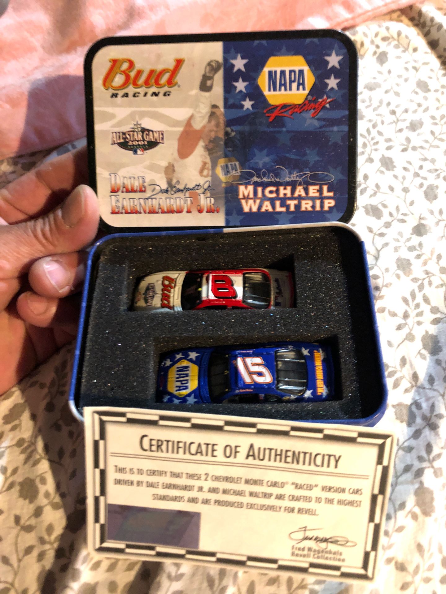 Dale jr and Michael Waltrip cars