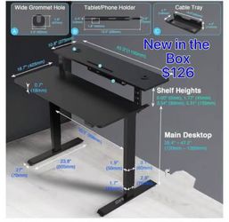 😀 47" Electric 2 Tier Standing Desk with Tabletop in the box