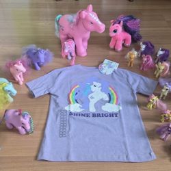 28-Piece, My Little Pony Figurines, Generic Brand Ponies, Ty Pony, & NEW My Little Pony Shirt Size 7