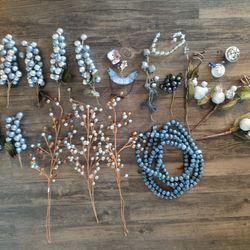CRAFT ITEMS - BLUE, SILVER AND WHITE